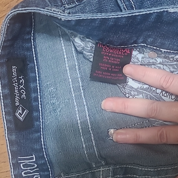 Rock and Roll Denim Boyfriend Skinny 30x34 - Picture 4 of 6